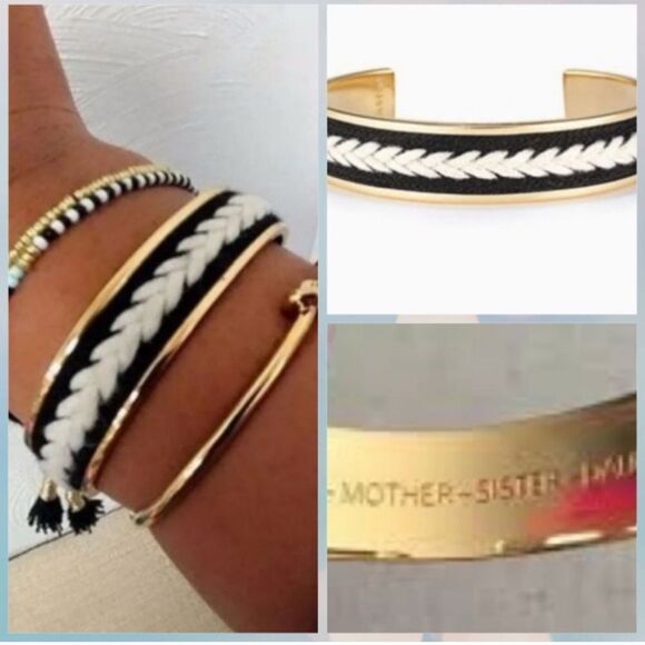 Stella & Dot Illuminate Cuff - Black White Gold ~ Mother Daughter Sister - Picture 6 of 8